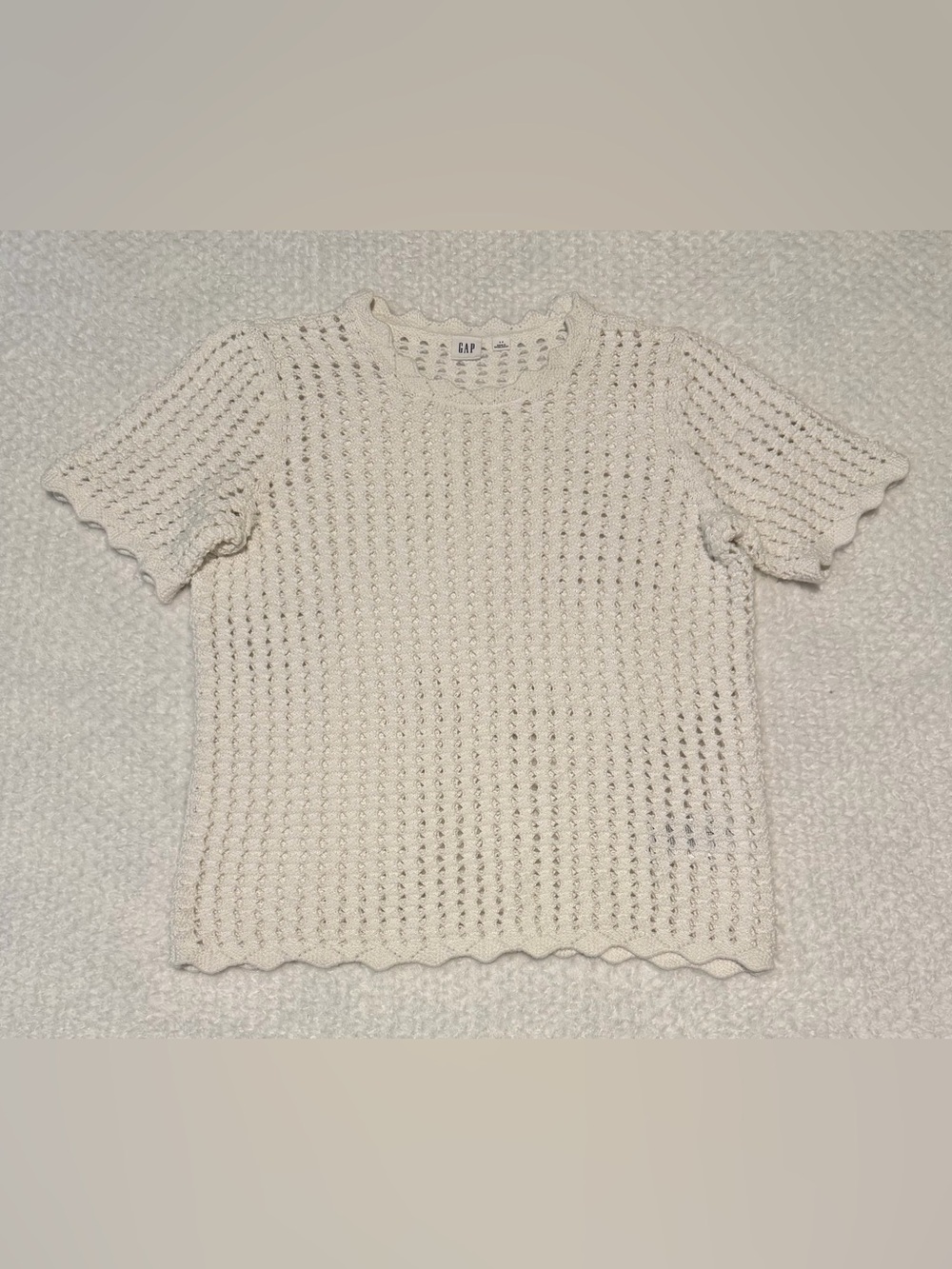 GAP Cotton Open Weave Short Sleeve Sweater